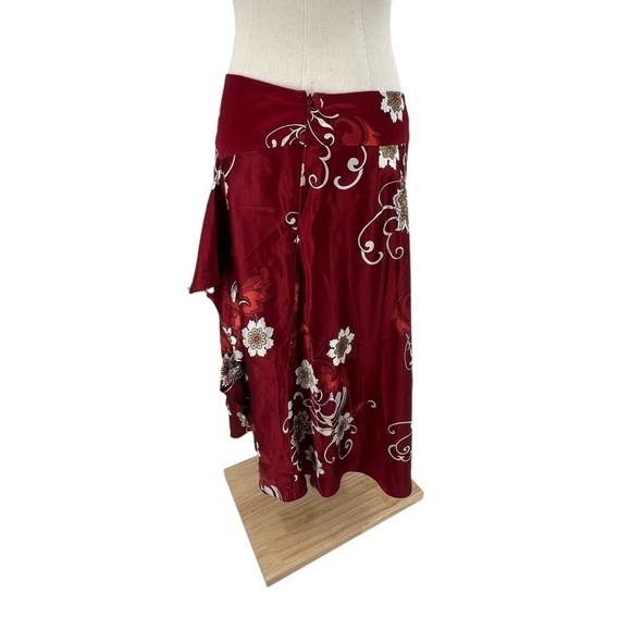 Ann Taylor Red Floral Lined Side Pleat Above The Knee Skirt Size 2 Women's - Picture 7 of 11